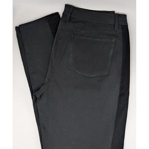 Eileen Fisher Small‎ Pants Char Gray Black Tuxedo Stripe Stretch Skinny R3K0-1